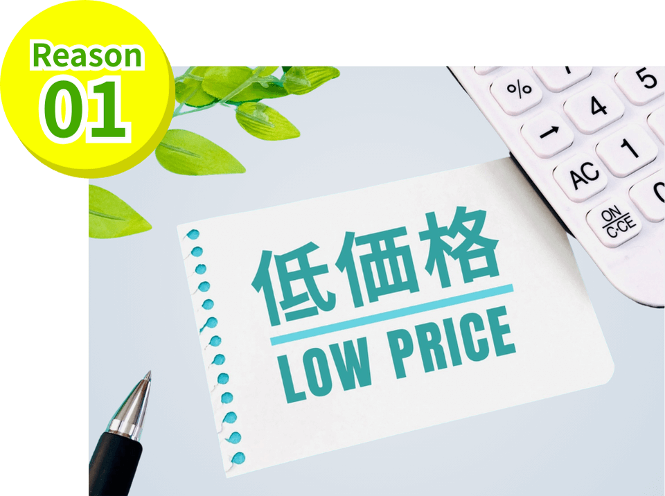 Reason01 低価格 low price
